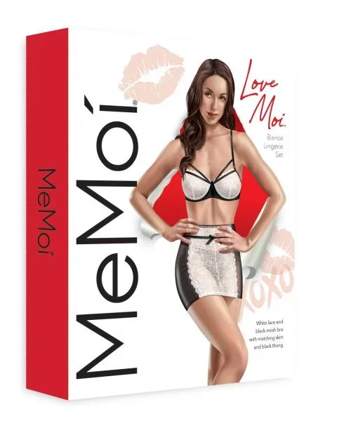 Bianca Lusty Lace Three-Piece Garter Set – Black –