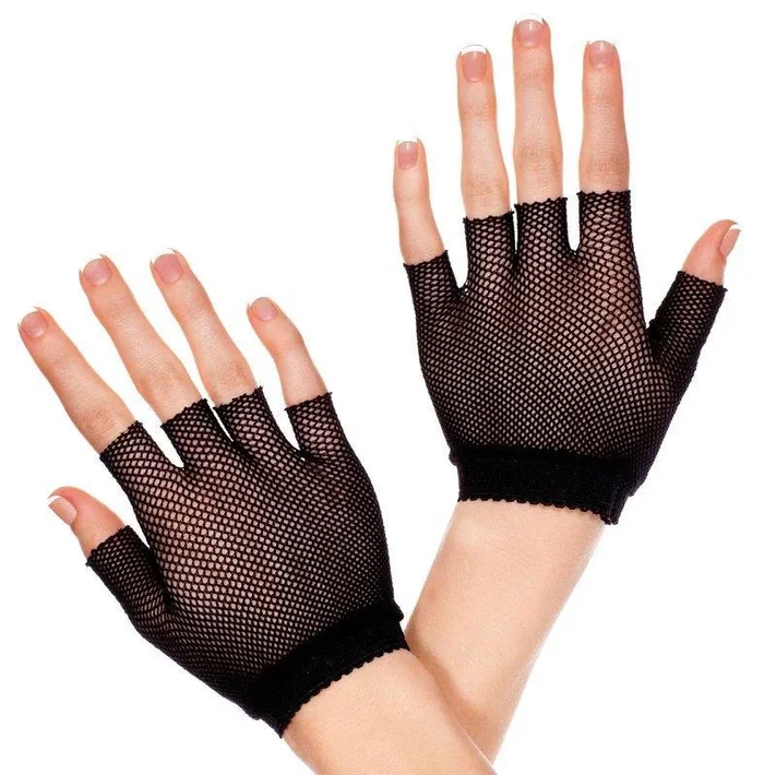 Black Fishnet Wrist Gloves – One Size Available
