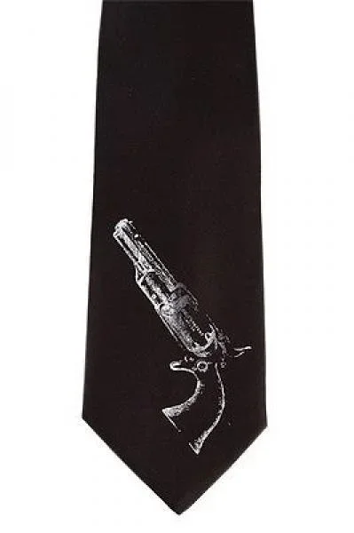 Black Old Pistol Neck Tie