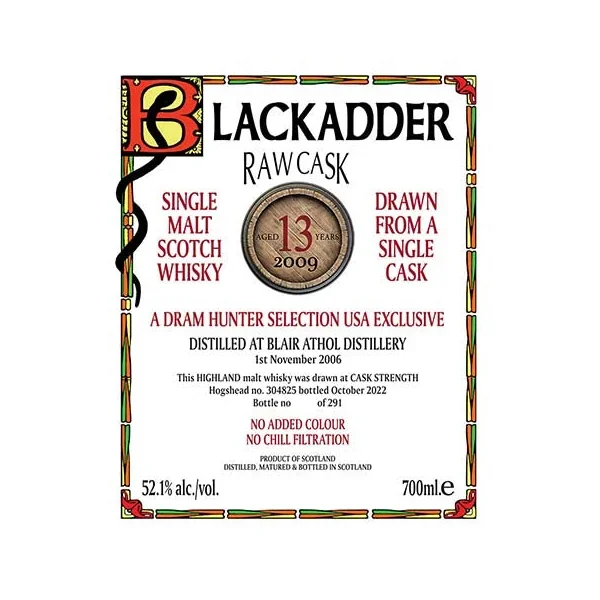 Blackadder Raw Cask 13-Year-Old Single Malt Scotch Whisky