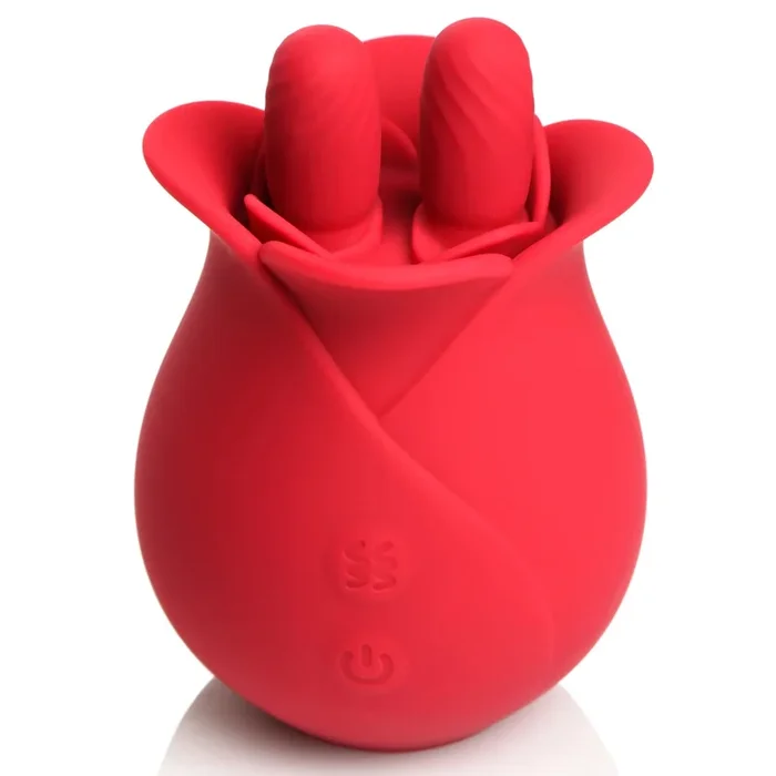 Bloomgasm The Rose Fondle 10X Massaging Rose Silicone Clit Stimulator Red
