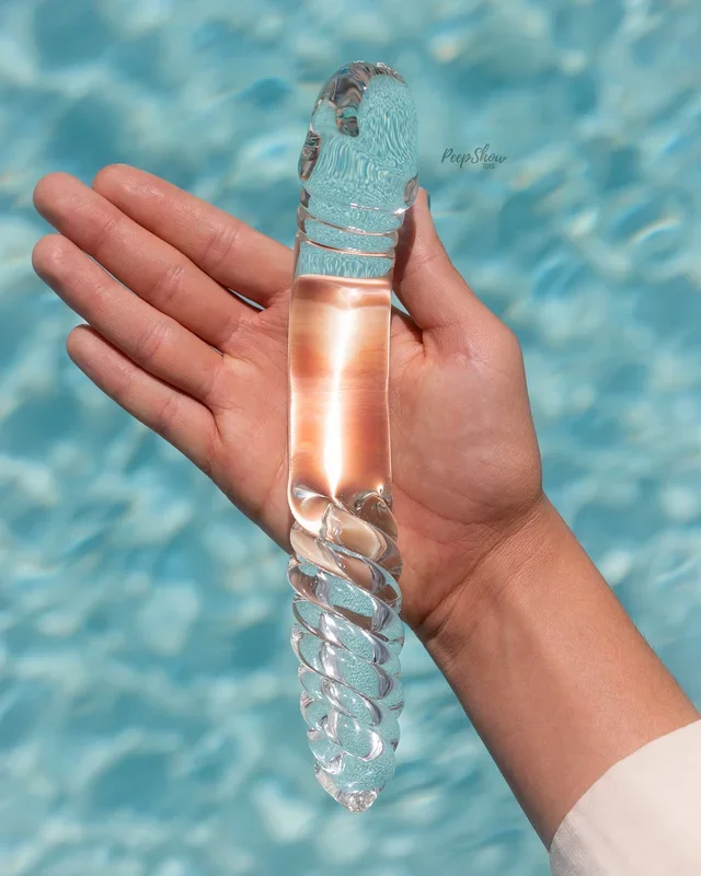Blown Double Ended with Twist Glass Dildo
