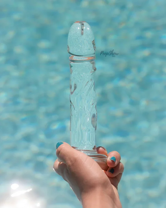 Blown Medium Realistic Glass Dildo