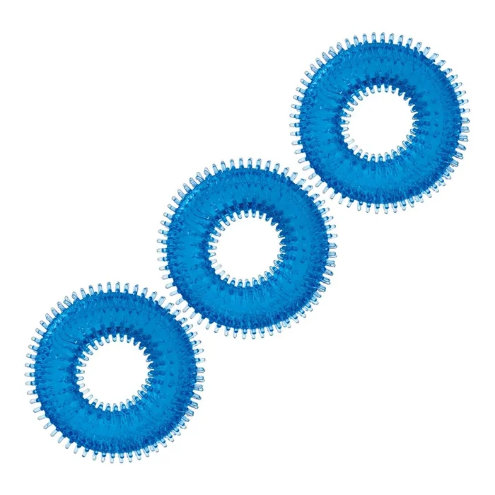 Blue Line Ultra Stim Stretch Cock Ring Set 3 Pack Blue