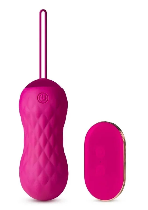 Blush Carina Rechargeable Silicone Vibrating Egg with Remote Control – Velvet Fuchsia