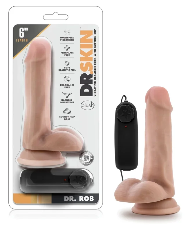 Blush Dr. Skin Dr. Rob 6″ Cock w/Suction Cup – Vanilla
