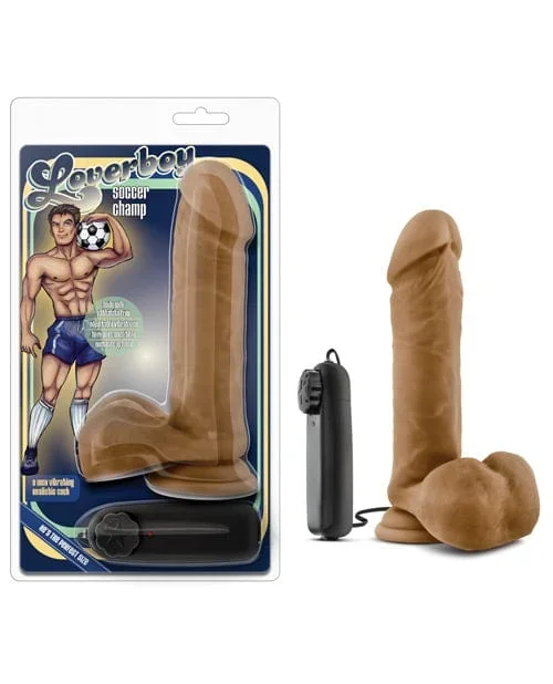 Blush Loverboy Soccer Champ 8″ Vibrating Realistic Cock – Mocha