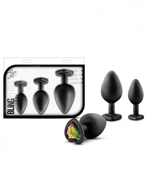 Blush Luxe Bling Plugs Training Kit – Black w/Rainbow Gems