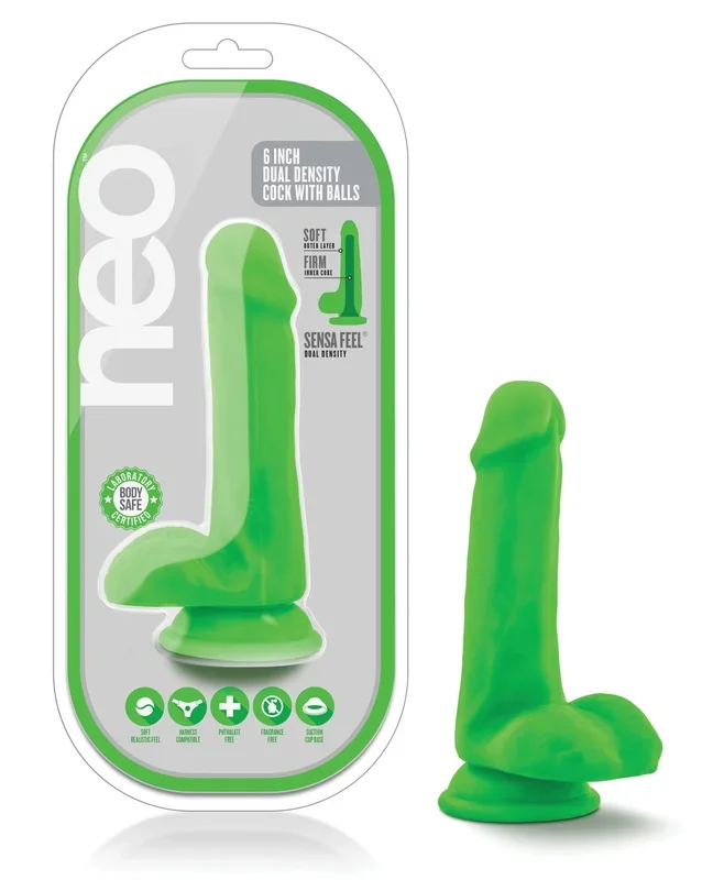 Blush Neo Dual Density 6″ Cock – Neon Green