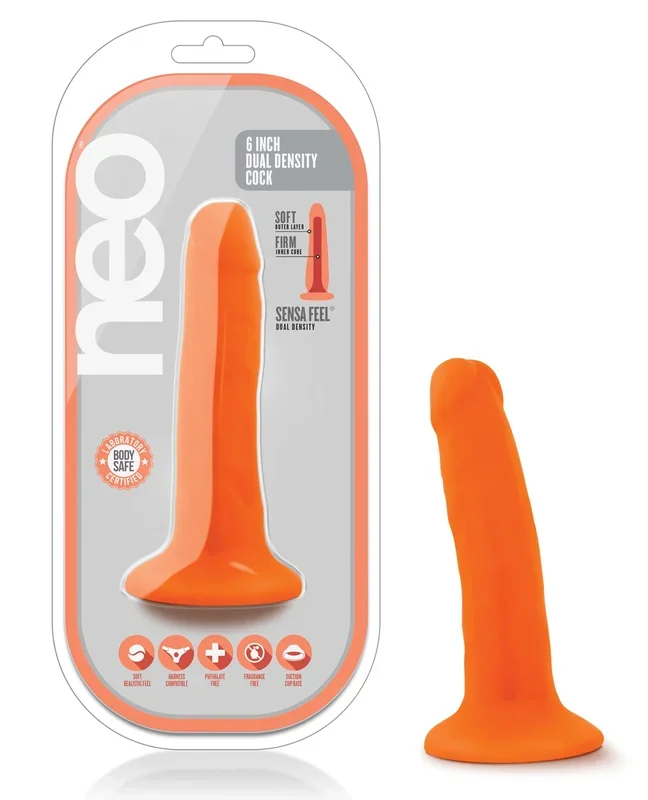 Blush Neo Dual Density 6″ Cock – Neon Orange