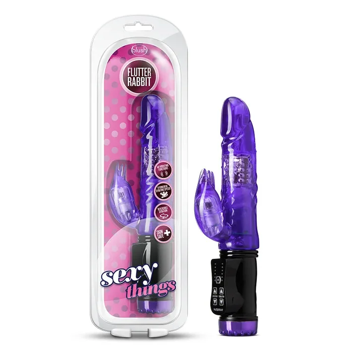 Blush Sexy Things Flutter Rabbit Dual Stimulation Vibrator Purple | Clitoral | G Spot