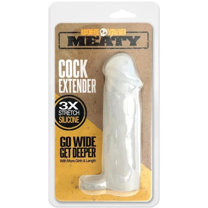 Boneyard Meaty Cock Extender – Clear – Clear Penis Extender Sleeve