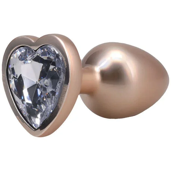 Booty Bling Metal Heart Plug (Gold) – Medium Metal Butt Plug