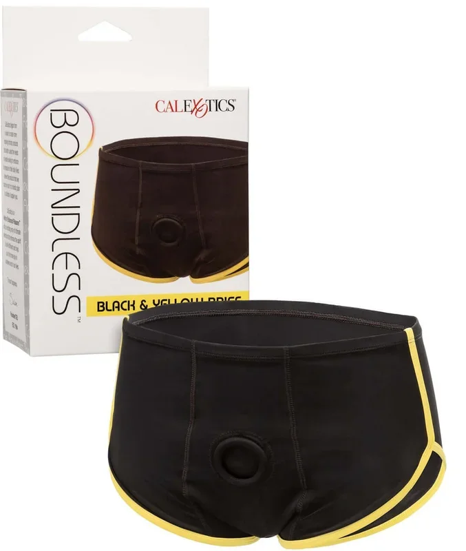 Boundless Black & Yellow Brief Harness S/M – Discreet, Comfortable, and Functional