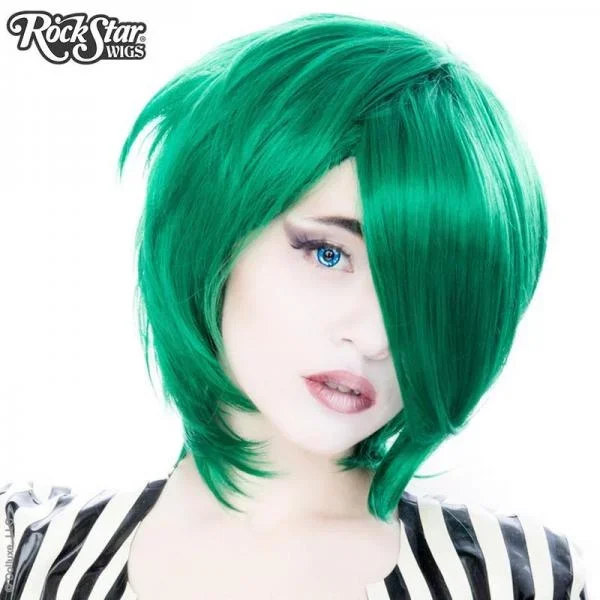 Boy Cut Long Wig – Emerald Jade Green