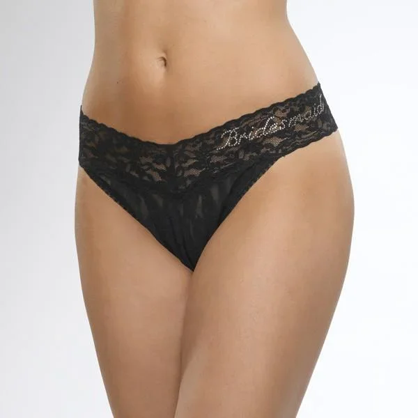 Bridesmaid Lace Original Rise Thong – Black – One Size