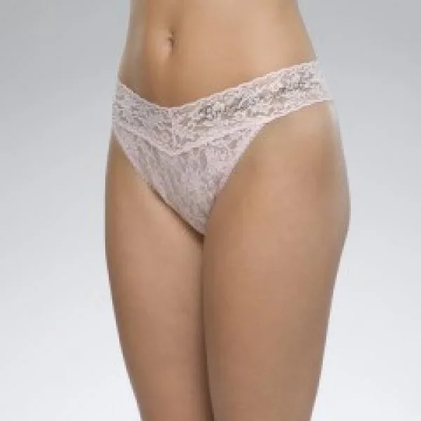 Bridesmaid Lace Orignal Rise Thong – Bliss Pink – One Size