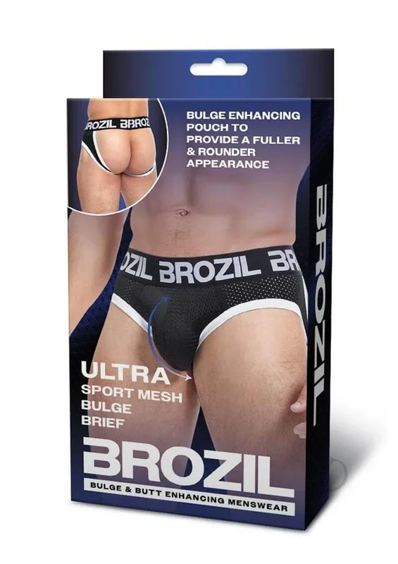Brozil Ultra Sports Mesh Bulge Brief Large XLarge Black