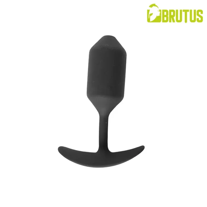 Brutus Weighted Diamond Butt Plug Medium 34mm Black