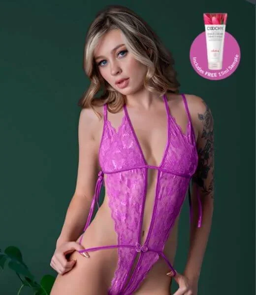 Butterfly Fantasies Peek-a-Boo and Crotchless Teddy S/M by Magic Silk