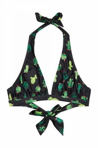 Cactus Ruched Triangle Bikini Top –