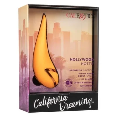California Dreaming Hollywood Hottie Orange Mini Massager with 10 Vibration Functions and Rechargeable