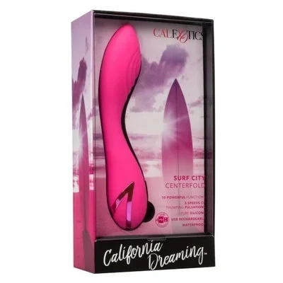 California Dreaming Surf City Centerfold Pink Silicone Vibrator with 3 Speeds and 10 Vibration Functions