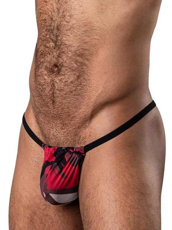 Camouflage Posing Strap Red Stretch G-String by Male Power