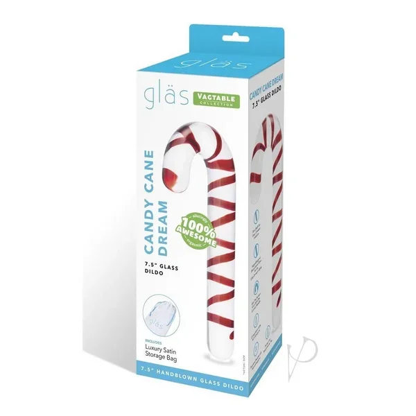 Candy Cane Dream Glass Dildo 7.5