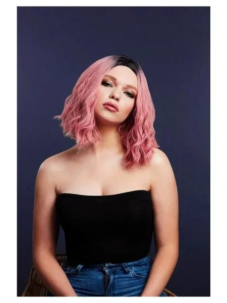 Cara Wavy Long Bob Wig – Ash Pink