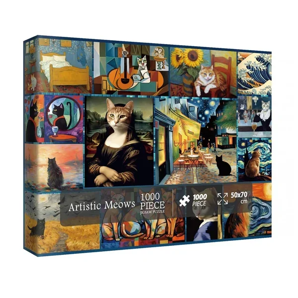 Cat Puzzles For Adults 1000 Piece, Kitten Animal Jigsaw Puzzle, Classic Art