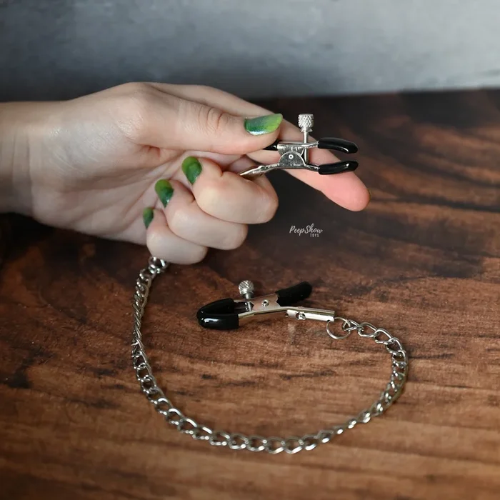 Chained Nipple Clamps – Adjustable with Padded Tips