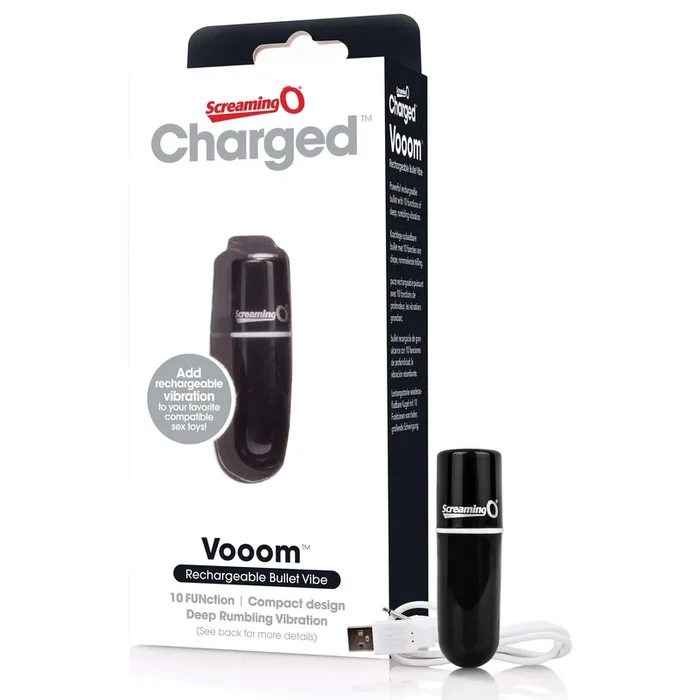 Charged Vooom Rechargeable Bullet Vibe – Black