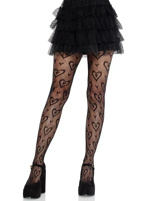Cherie Heart Net Tights O/s – Black