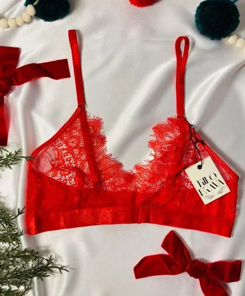 Classic Lace Bralette – Red –