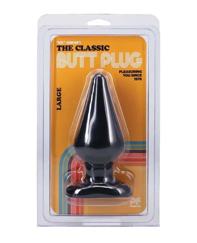 Classic Large Black Butt Plug 5 Inch Doc Johnson PVC Phthalate Free