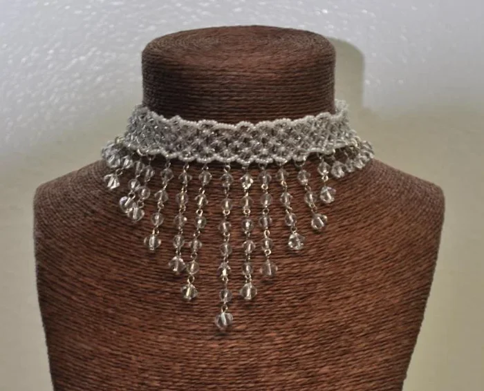 Clear – Victorian Beaded Choker