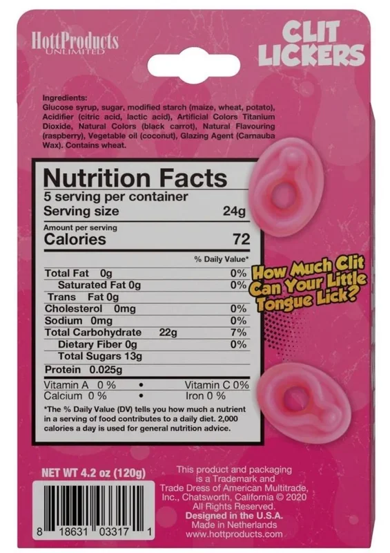 Clit Lickers Clit Shaped Gummies – Strawberry Flavored