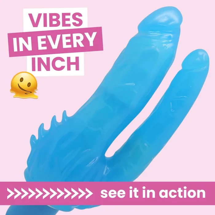 Clit Stimulating Dual Penetration Vibrating Dildo