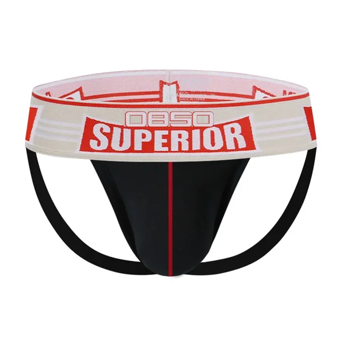 Club Jox Superior Black with Red Stripe Jock Strap