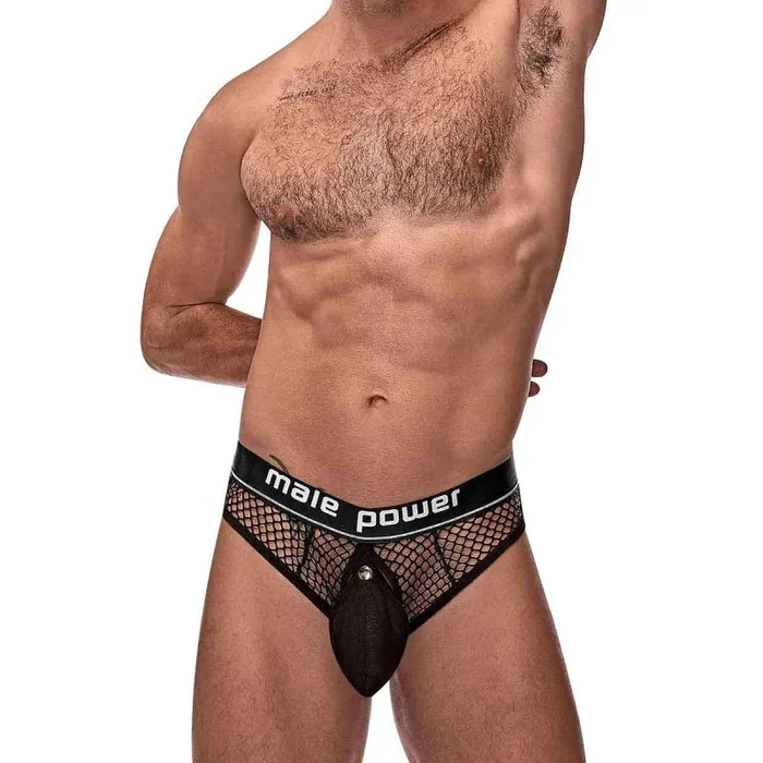 Cock Pit Net Cock Ring Thong – S/ M – Black