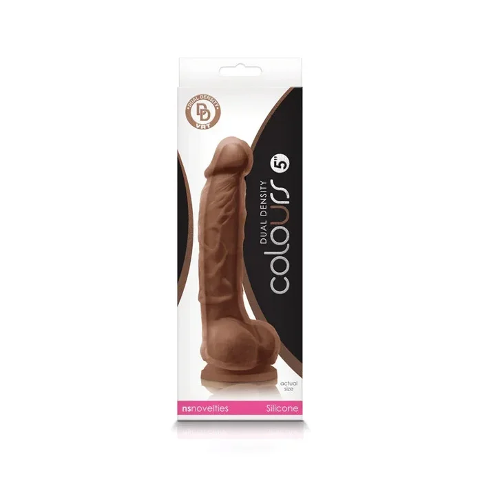 Colours – Dual Density – 5″ Dildo – Brown
