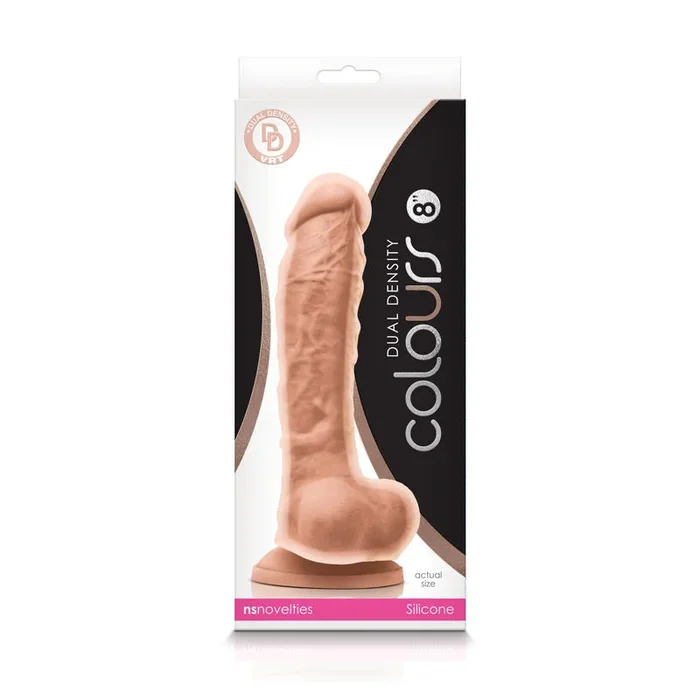 Colours Dual Density 8 Inch Realistic Silicone Dildo With Suction Cup