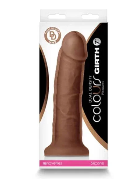 Colours Dual Density Girth Silicone Dildo 7 inches – Chocolate