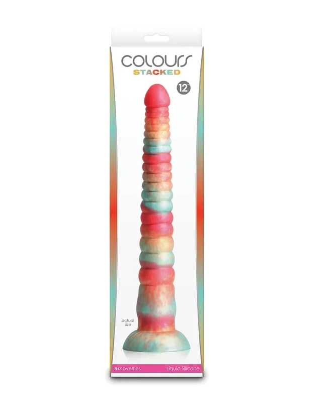 Colours Stacked 12″ Dildo – Red/Gold