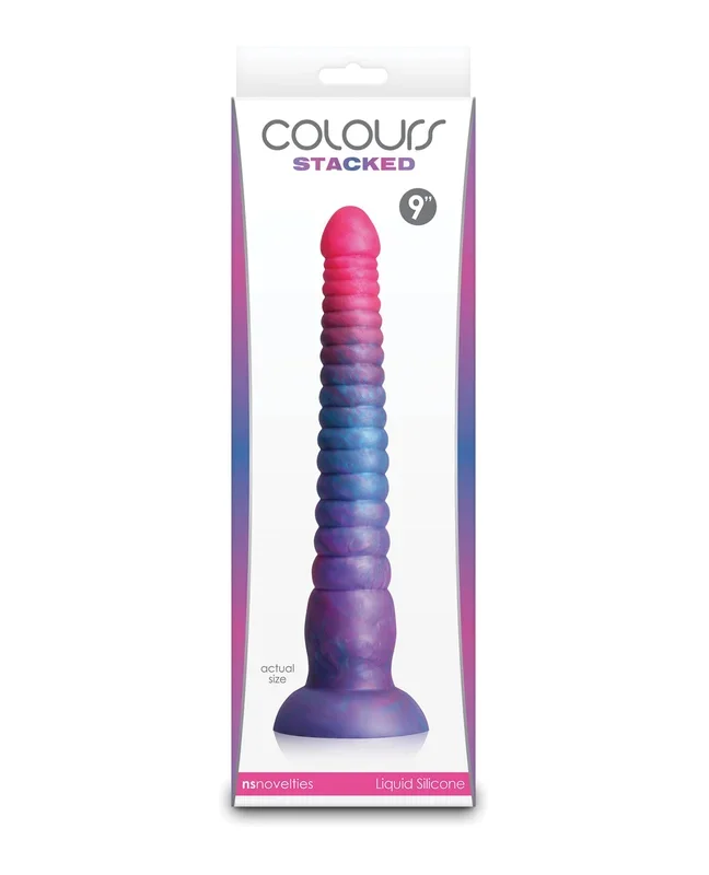 Colours Stacked 9″ Dildo – Pink/Blue