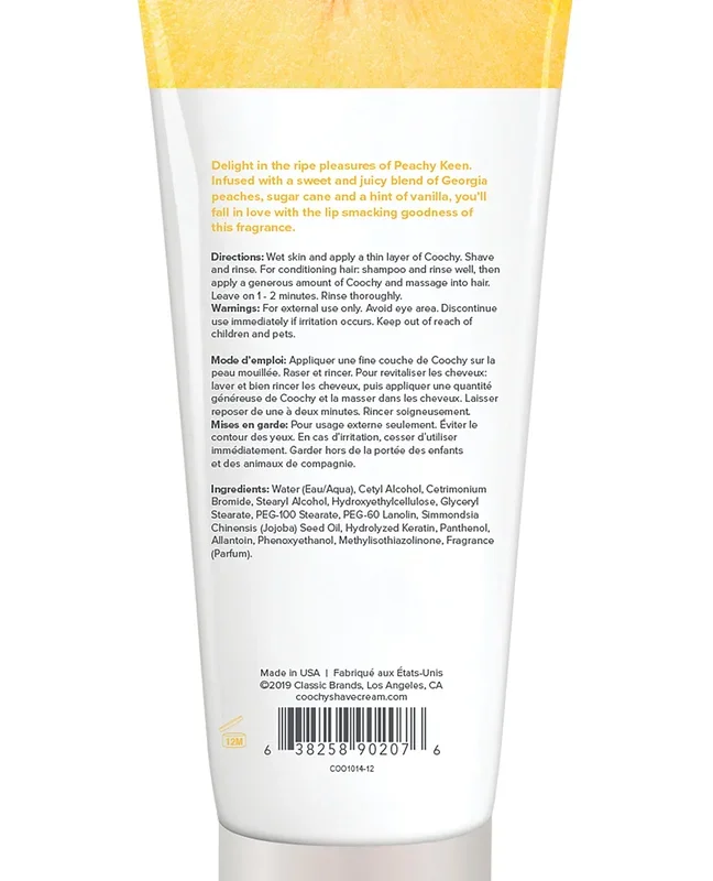 COOCHY Shave Cream – 12.5 oz Peachy Keen