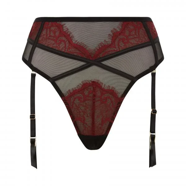 Cordovan/Black – Adelia Suspender Thong – Size