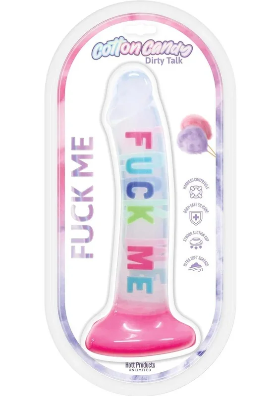 Cotton Candy Dirty Talk Fuck Me Silicone Dildo