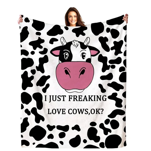 Cow Blanket Super Soft Flannel Cow Throw Blanket Cozy Lightweight Cow Gifts Fo